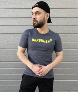 Фото - Патріотична футболка темно-синя Intruder з жовтим лого Ukrainian - Men box