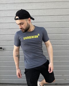 Фото - Патріотична футболка темно-синя Intruder з жовтим лого Ukrainian - Men box