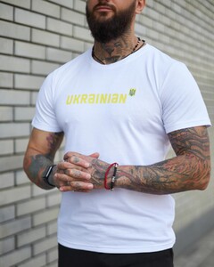 Фото - Молодіжна патріотична футболка Intruder білого кольору Ukrainian - Men box