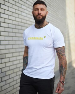 Фото - Молодіжна патріотична футболка Intruder білого кольору Ukrainian - Men box