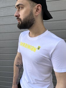 Фото - Молодіжна патріотична футболка Intruder білого кольору Ukrainian - Men box
