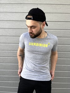 Фото - Базова чоловіча футболка бренду Intruder сірого кольору Ukrainian - Men box