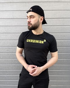 Фото - Повсякденна патріотична футболка Intruder чорна з лого Ukrainian - Men box