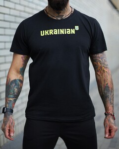 Фото - Повсякденна патріотична футболка Intruder чорна з лого Ukrainian - Men box