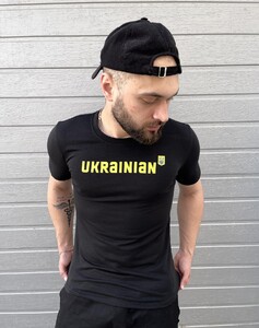 Фото - Повсякденна патріотична футболка Intruder чорна з лого Ukrainian - Men box
