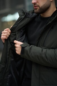 Фото - Зимова куртка Intruder Everest кольору хакі з капюшоном - Men box