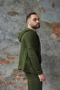 Фото - Трикотажна чоловіча кофта Intruder Cosmo кольору хакі - Men box