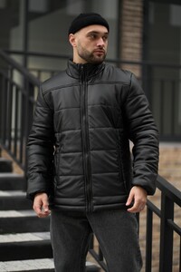 Фото - Куртка зі шкірозамінника Intruder чорного кольору Skipper - Men box