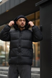 Фото - Повсякденний пуховик Intruder чорного кольору Heat - Men box