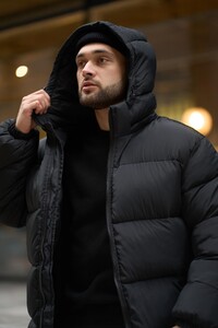 Фото - Повсякденний пуховик Intruder чорного кольору Heat - Men box