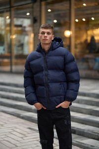 Фото - Чоловічий зимовий пуховик Intruder синього кольору - Men box