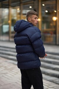 Фото - Чоловічий зимовий пуховик Intruder синього кольору - Men box