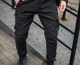 Фото - Штаны на флисе Intruder Flash из софтшелла черного цвета - Men box