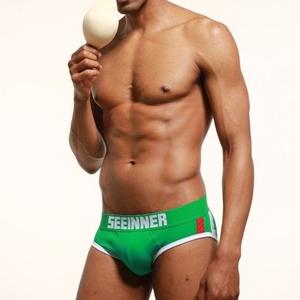 Фото - Стильные зеленые брифы Seeinner - Men box