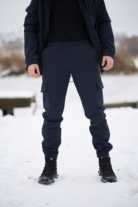 Фото - Джогери чоловічі Intruder Softshell на флісі темно-сині - Men box