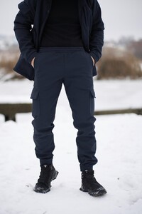 Фото - Джогери чоловічі Intruder Softshell на флісі темно-сині - Men box