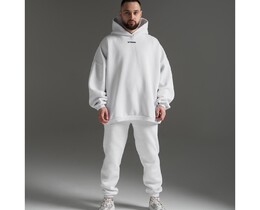 Фото - Оверсайз костюм на флісі від Intruder BOWL білого кольору - Men box