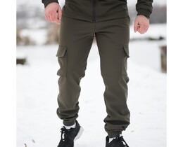 Фото - Чоловічі штани Intruder Softshell утеплені. Колір: хакі - Men box