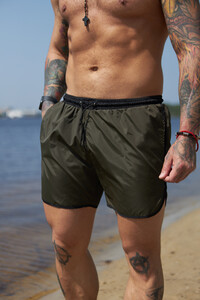 Фото - Шорти для пляжу від Intruder кольору хакі з чорним кантом - Men box