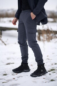 Фото - Штани утеплені чоловічі Intruder Softshell сірого кольору - Men box