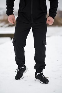 Фото - Джогери чоловічі на флісі Intruder Softshell чорного кольору - Men box