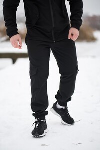 Фото - Джогери чоловічі на флісі Intruder Softshell чорного кольору - Men box