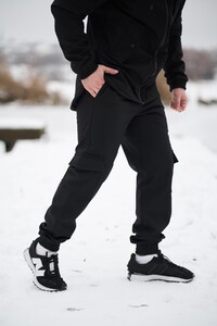 Фото - Джогери чоловічі на флісі Intruder Softshell чорного кольору - Men box