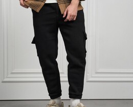 Фото - Теплі штани Intruder Cose трикотажні чорного кольору - Men box