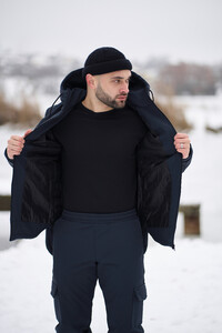 Фото - Тепла чоловіча куртка Intruder Softshell синього кольору - Men box