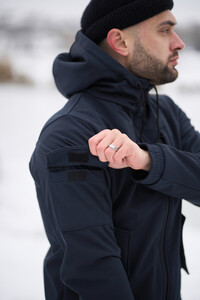 Фото - Тепла чоловіча куртка Intruder Softshell синього кольору - Men box