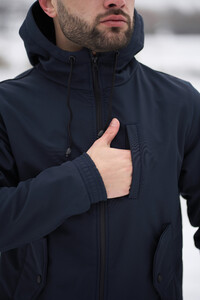 Фото - Тепла чоловіча куртка Intruder Softshell синього кольору - Men box