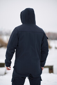 Фото - Тепла чоловіча куртка Intruder Softshell синього кольору - Men box
