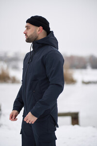 Фото - Тепла чоловіча куртка Intruder Softshell синього кольору - Men box