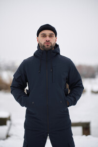 Фото - Тепла чоловіча куртка Intruder Softshell синього кольору - Men box