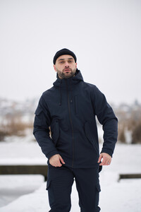 Фото - Тепла чоловіча куртка Intruder Softshell синього кольору - Men box
