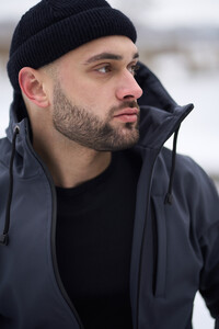 Фото - Базова чоловіча куртка Intruder Softshell сірого кольору - Men box