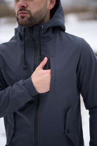Фото - Базова чоловіча куртка Intruder Softshell сірого кольору - Men box