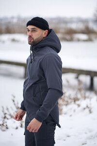 Фото - Базова чоловіча куртка Intruder Softshell сірого кольору - Men box