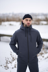 Фото - Базова чоловіча куртка Intruder Softshell сірого кольору - Men box