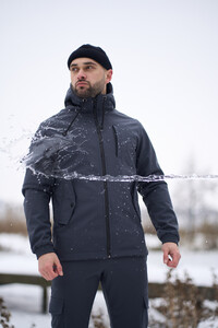 Фото - Базова чоловіча куртка Intruder Softshell сірого кольору - Men box