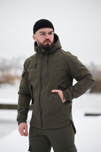 Фото - Зимова куртка від бренду Intruder Softshell у кольорі хакі - Men box