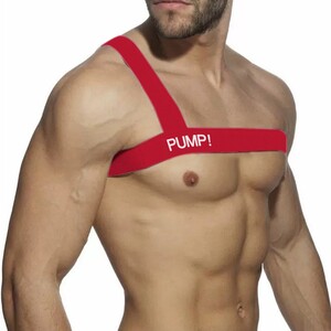Фото - Эластичная портупея от бренда Pump красного цвета - Men box