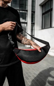 Фото - Однотонна унісекс сумка на пояс Intruder червоного кольору - Men box