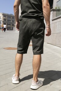 Фото - Чоловічі льняні шорти "Flax" кольору хакі від Intruder - Men box