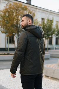 Фото - Утеплений анорак Intruder темно-зеленого кольору - Men box