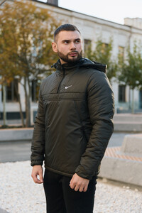 Фото - Утеплений анорак Intruder темно-зеленого кольору - Men box