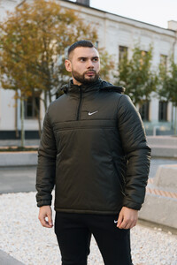 Фото - Утеплений анорак Intruder темно-зеленого кольору - Men box