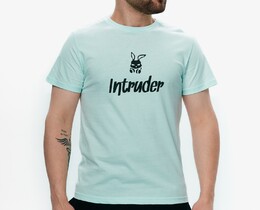 Фото - Яркая мужская футболка Intruder Bunny бирюзового цвета - Men box