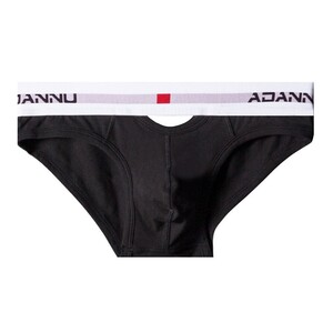 Фото - Мужские слипы Adannu черные с пикантными разрезами - Men box