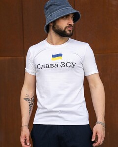 Фото - Патриотическая мужская футболка от Intruder с надписью "Слава ЗСУ" - Men box